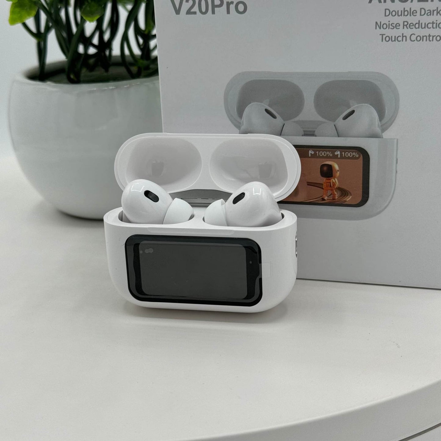 Latest V20 LED touch screen Earbuds ANC+ENC Noise Cancelling - Premium Quality Stile Gadget