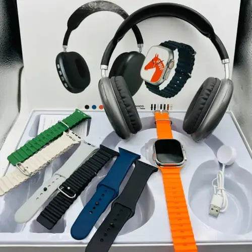 P9 Ultra 2 Smartwatch + 7 Straps | 7-in-1 Smartwatch & Headphone Combo - Stile Gadget