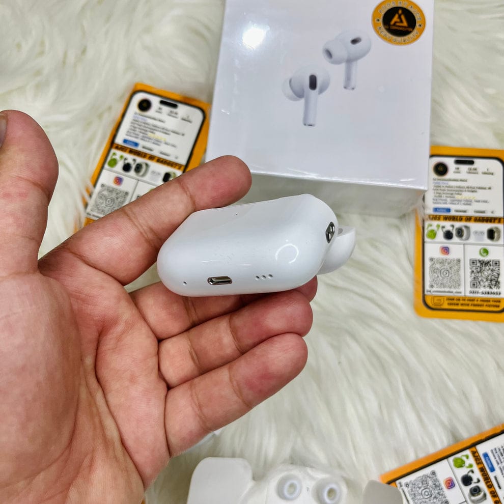 Apple Airpords Pro USA + Free Cover - Design by Apple in California USA - 100% Original Full ANC Control, Clear Sound Quality and Long battery timing Stile Gadget