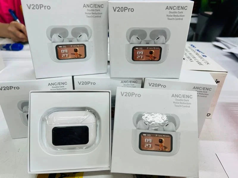 Latest V20 LED touch screen Earbuds ANC+ENC Noise Cancelling - Premium Quality Stile Gadget