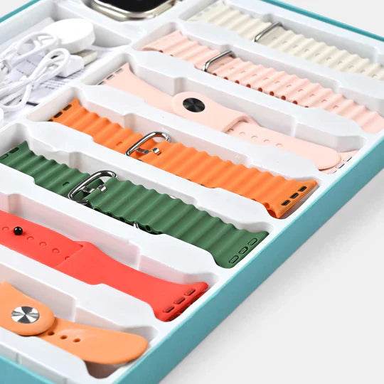 Crown 7 + 2 Smart Watch Ultra 2 and S9 Smart Watch - 7 Attractive Straps - 2 Dial Ultra 2 and S9 Smart Watch - Stile Gadget