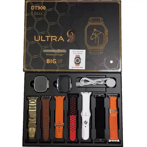 DT900 ULTRA Smart Watch 7 In 1 Smart Watch Bluetooth Calling Sleep Health Monitoring 1.9, 2.2 inch IPS Display Screen Smartwatch - Stile Gadget