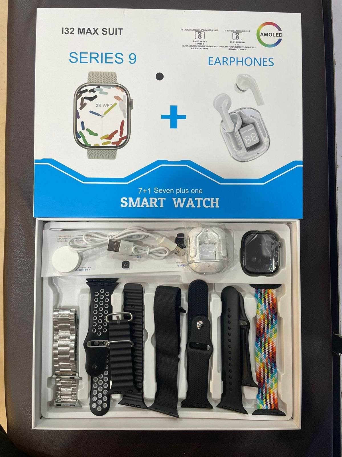 i32 Ultra max suit, Ultra Smartwatch + earbuds + 7 Straps + wireless cabel in 1 box. Get Free Cash on Delivery - Stile Gadget
