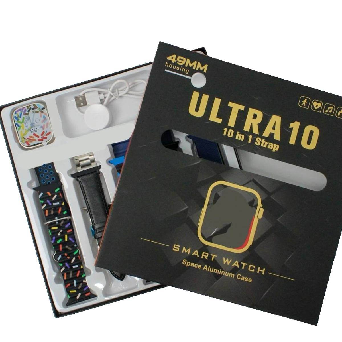 Latest Ultra 10 Smartwatch Series 8 - 10-in-1 with 2.0" HD Screen & 10 Straps - Stile Gadget