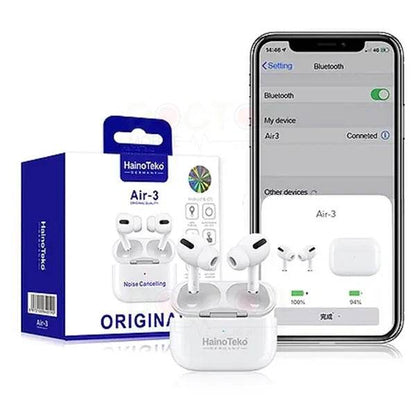 Original HainoTeko Germany AIRPODS Air-5 with Free Case - ANC Control and long battery life - Stile Gadget