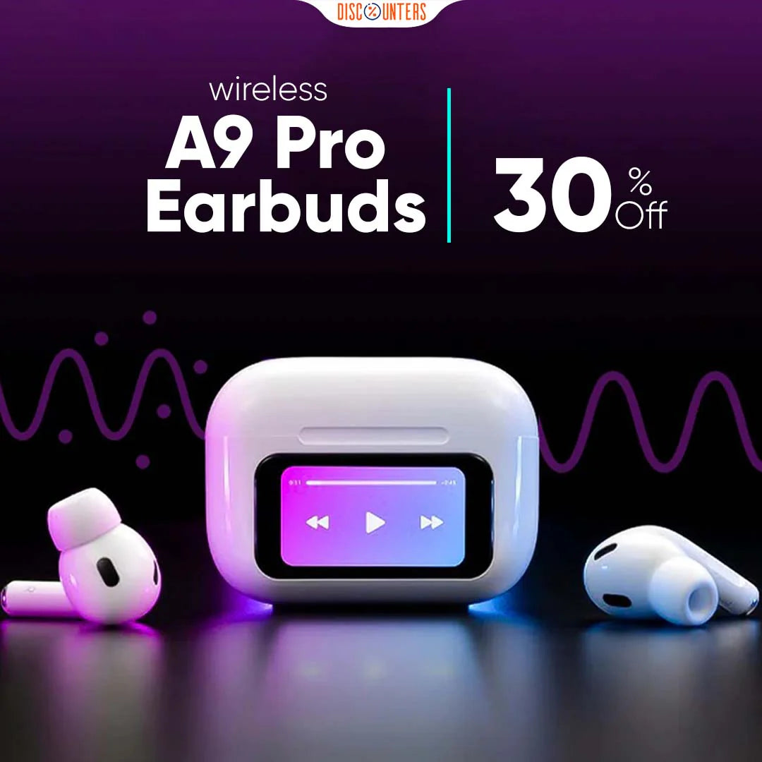 A9 pro Touch Screen Wireless airpods ANC with HD display Gaming mode For High Sound Qulaity Bass Earbuds Headphones Hedset ANC Wireless Earbuds With Bluetooth 5.0, LCD Display