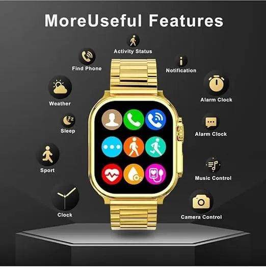Cr ultra 2 Max Gold Smart Watch, New Golden Edition - Luxury Smartwatch with HD Display - Stile Gadget