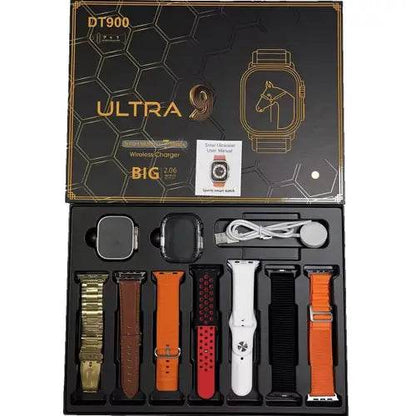 DT900 ULTRA Smart Watch 7 In 1 Smart Watch Bluetooth Calling Sleep Health Monitoring 1.9, 2.2 inch IPS Display Screen Smartwatch - Stile Gadget