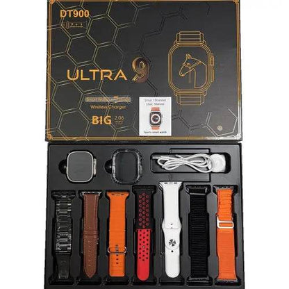 DT900 ULTRA Smart Watch 7 In 1 Smart Watch Bluetooth Calling Sleep Health Monitoring 1.9, 2.2 inch IPS Display Screen Smartwatch - Stile Gadget