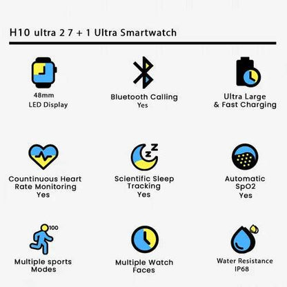 H10 ultra 2, 7 + 1 Ultra Smartwatch - High Quality Premium Display - Stile Gadget